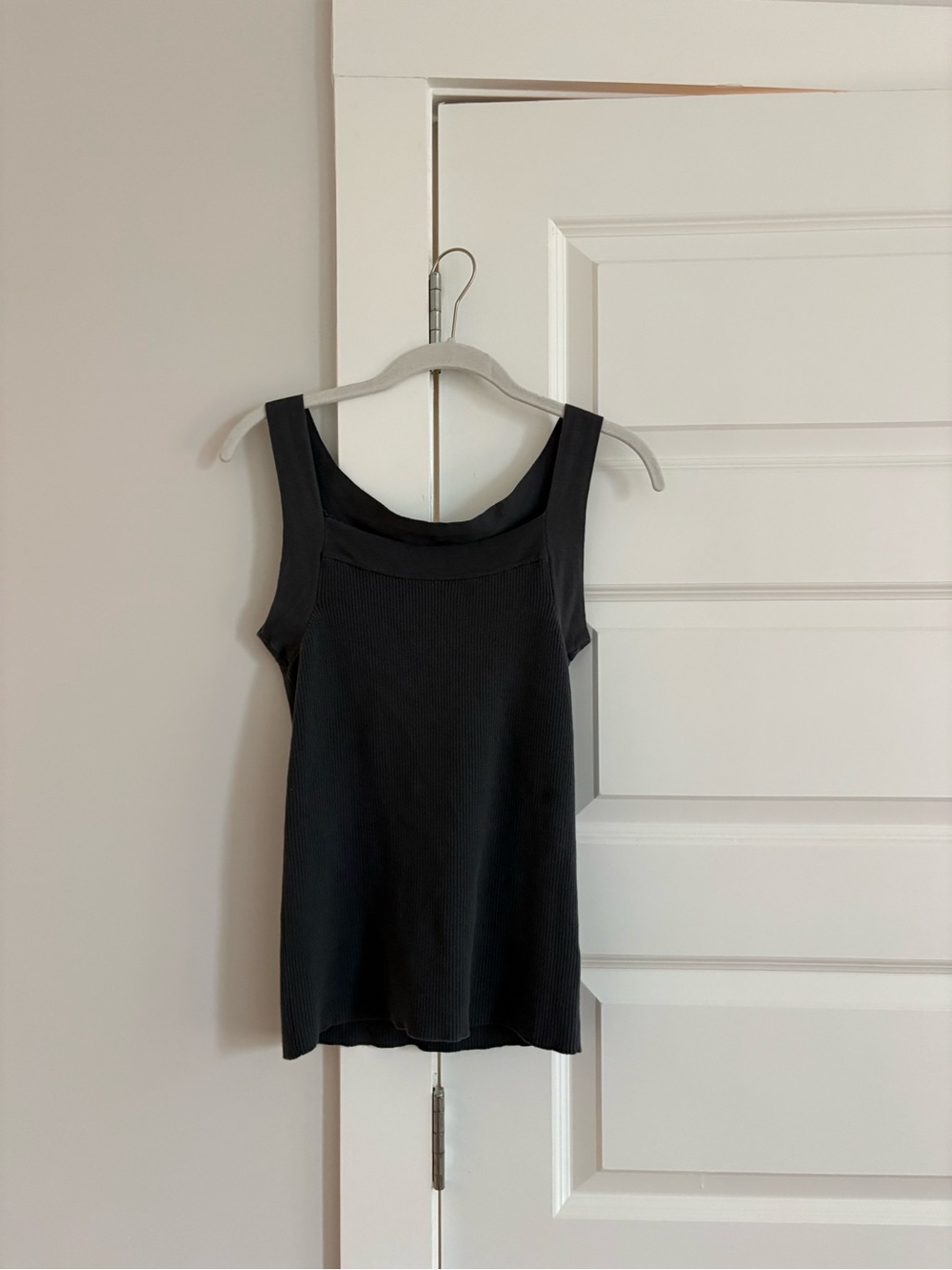 Dark Grey Square-Neck Tank Top